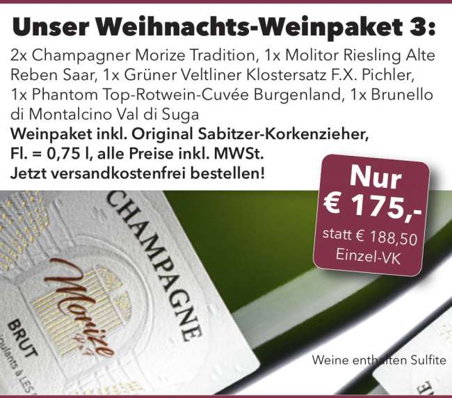 Unser Weihnachts-Weinpaket Nr. 3