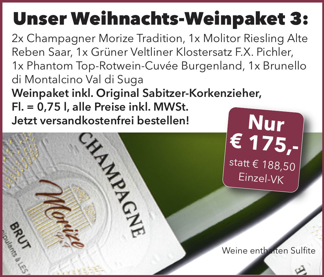 Unser Weihnachts-Weinpaket Nr. 3